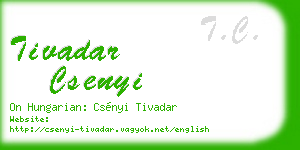 tivadar csenyi business card